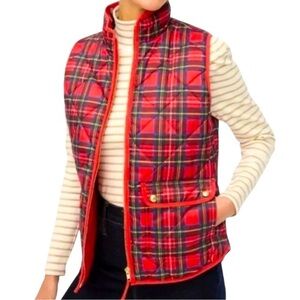 J. Crew Tartan Quilted Puffer Vest